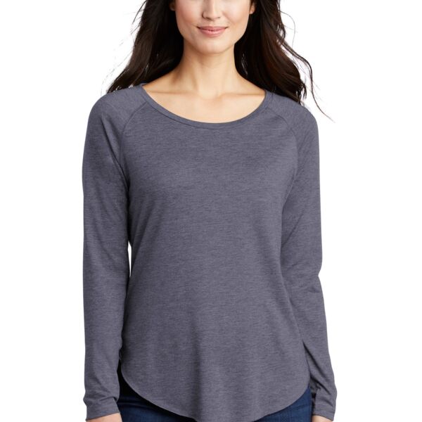® Ladies PosiCharge ® Long Sleeve Tri Blend Wicking Scoop Neck Raglan Tee Thumbnail