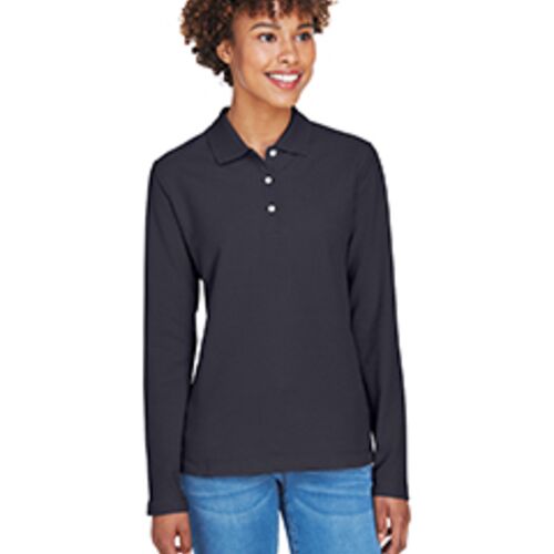 Ladies' Pima Piqué Long-Sleeve Polo Thumbnail